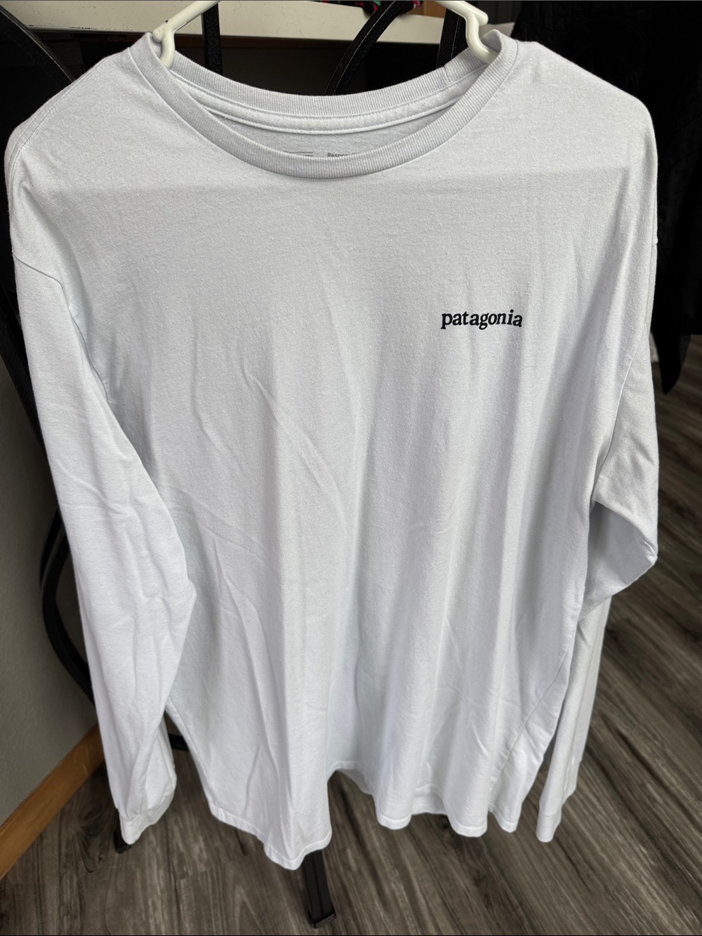Patagonia White Long-Sleeve Logo Shirt